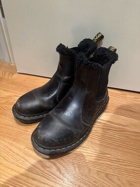 Fur-Lined Doc Marten Chelsea Boots